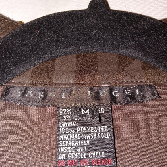 Yansi Fugel Brown Faux Suede Full Zip Vest Medium - Picture 7 of 10